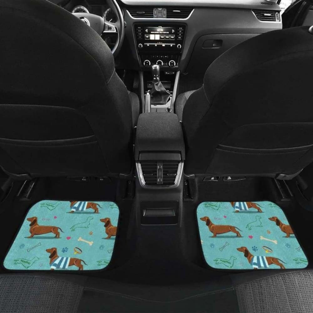 Dachshund Decorative Background Front And Back Car Mats