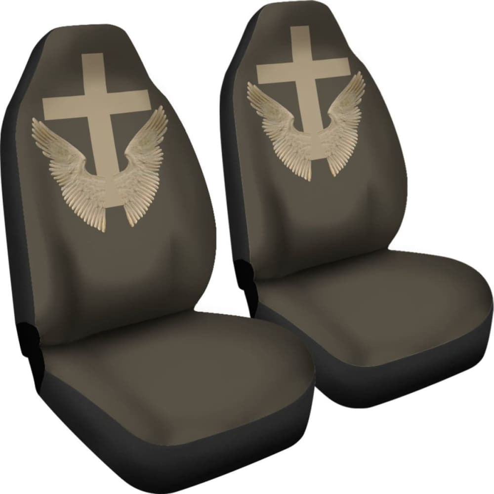 Wings And Cross Car Seat Covers Amazing
