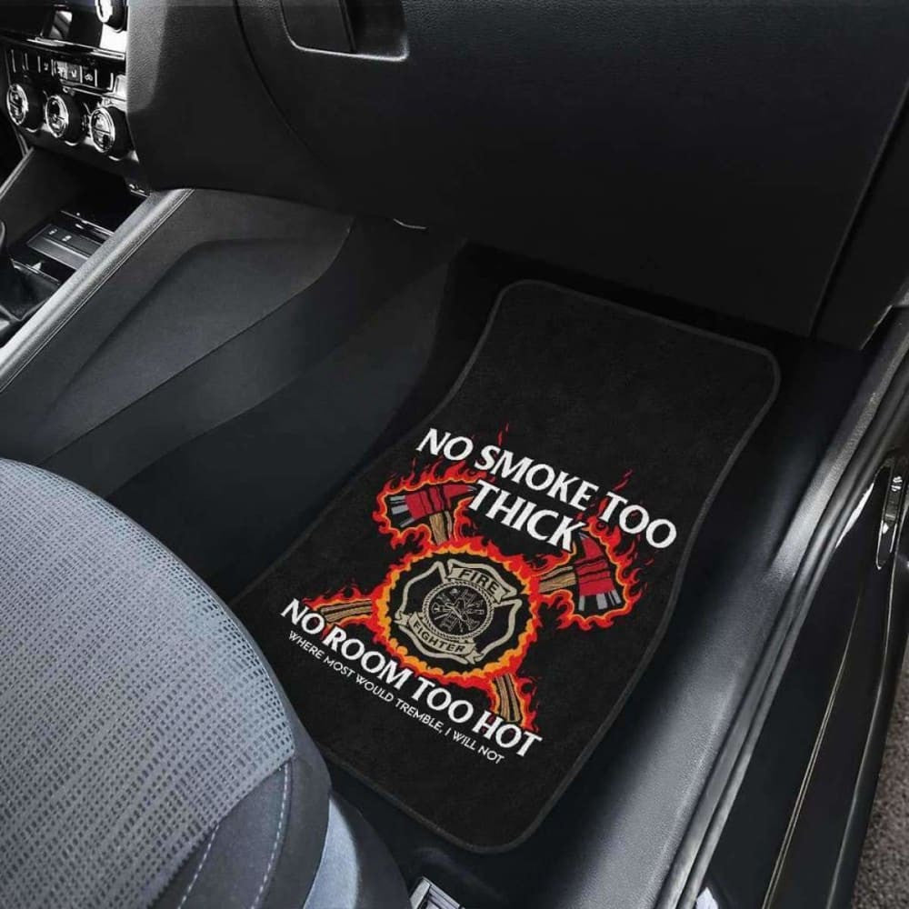 Firefighter Front And Back Car Mats Set Of