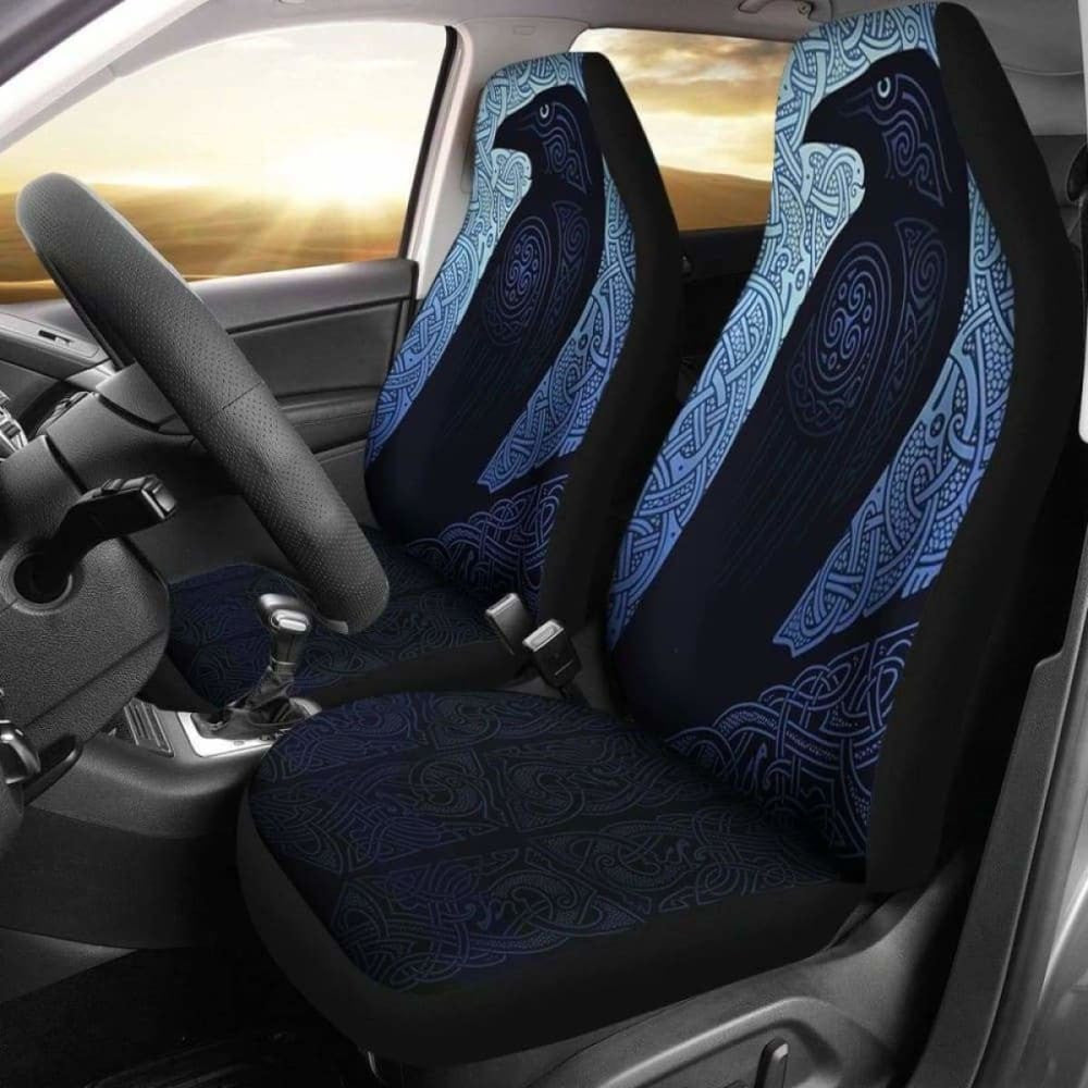 Viking Odin'S Raven Triskele Car Seat Covers