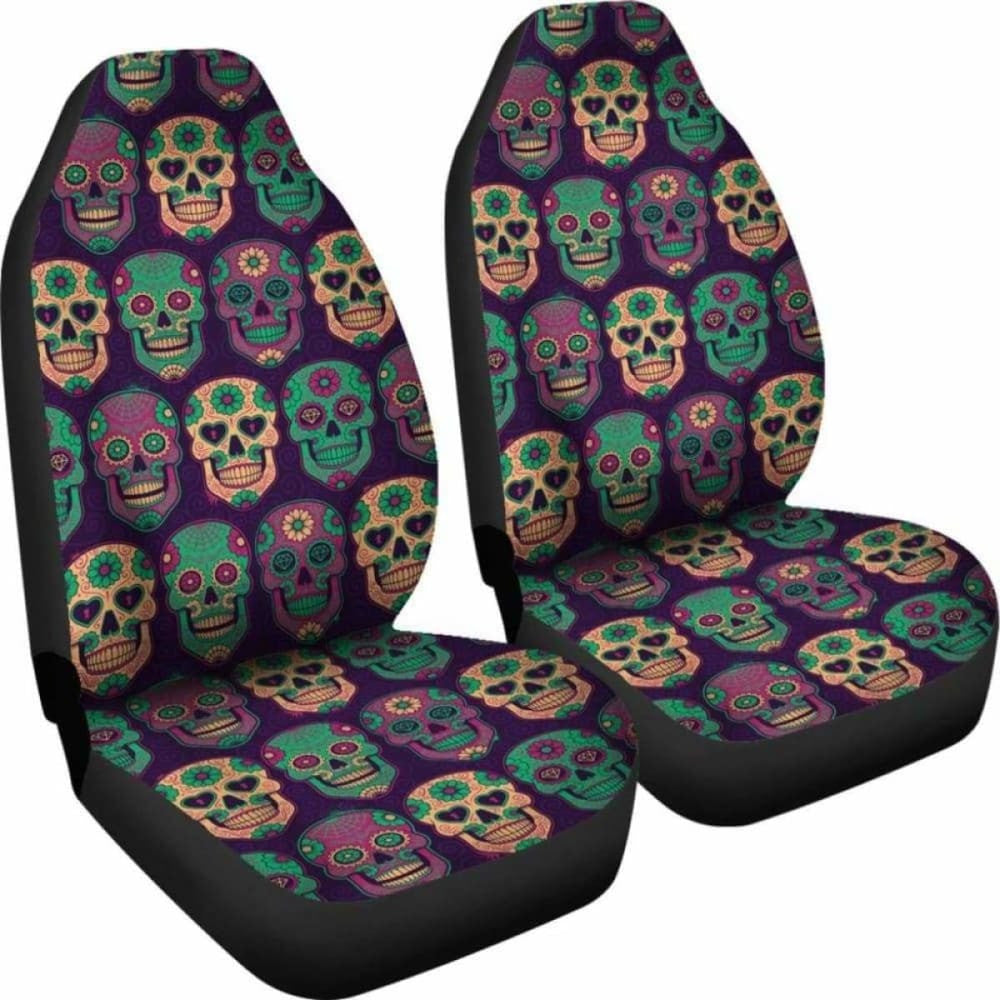 Set Of Pcs Sugar Skull Car Seat Covers