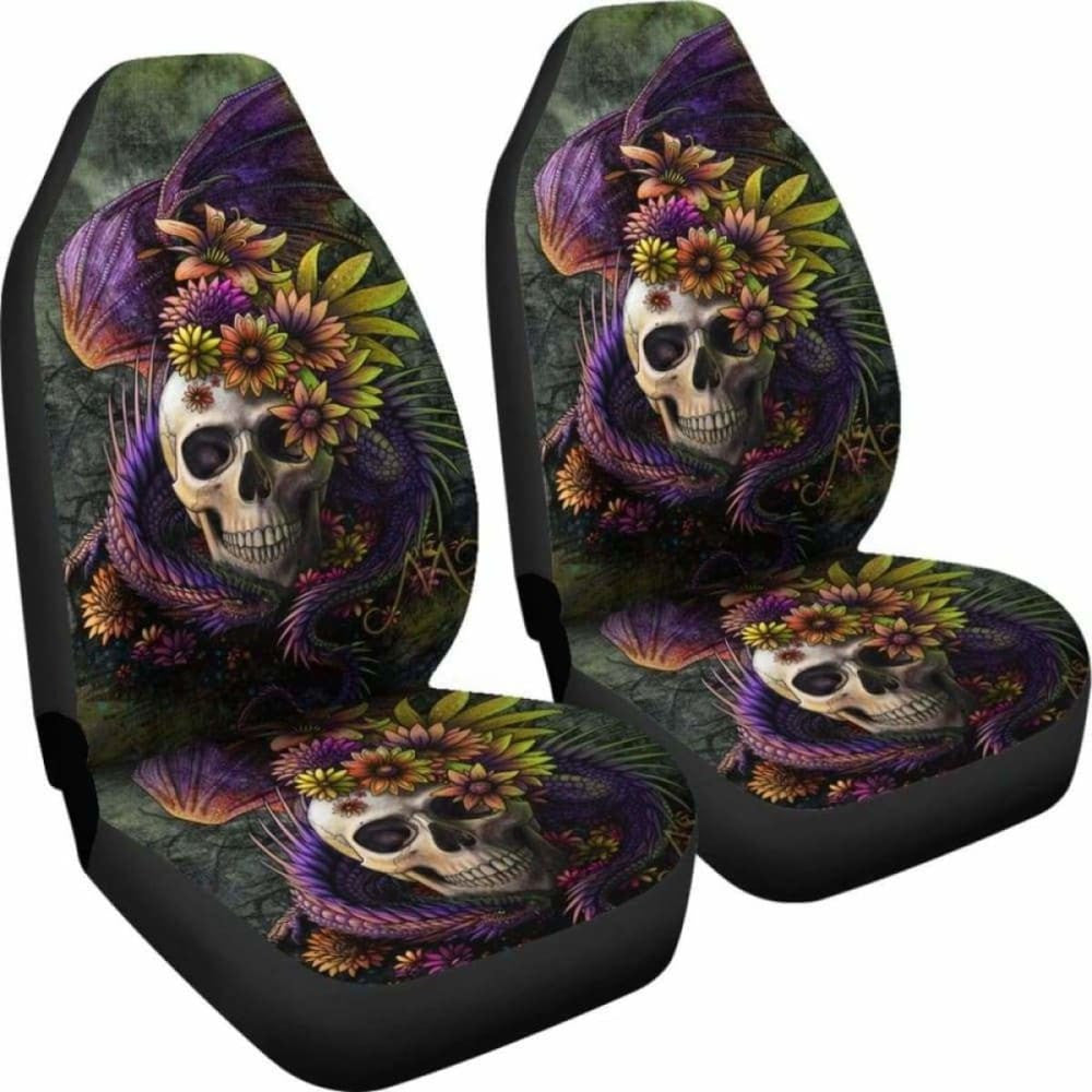 Set Pcs Gothic Skull Dragon Car Seat Covers