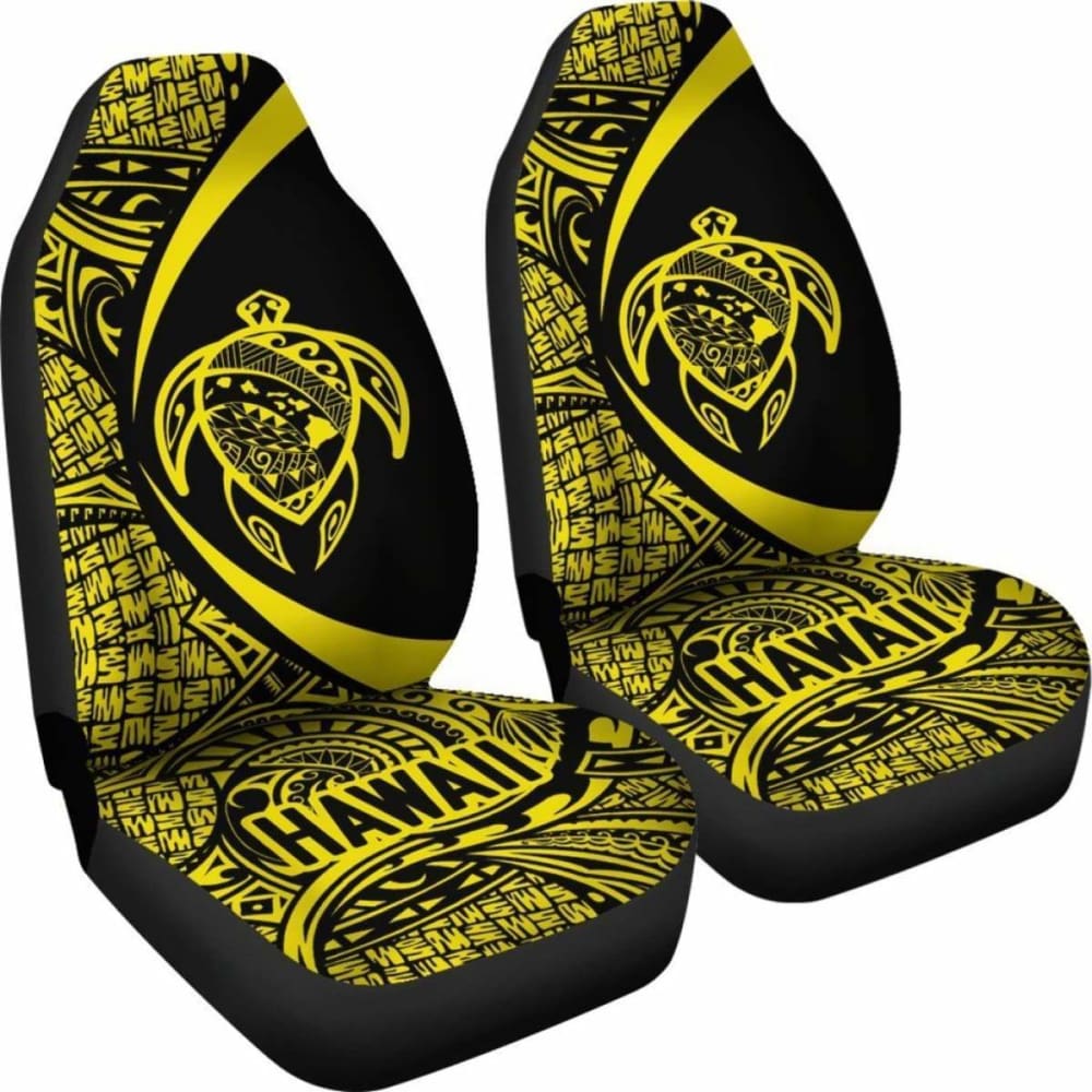 Hawaii Turtle Map Polynesian Car Seat Covers - Yellow - Best Look - New