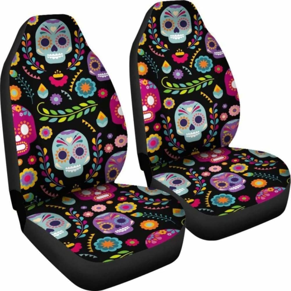 Set Seat Cover Sugar Skulls