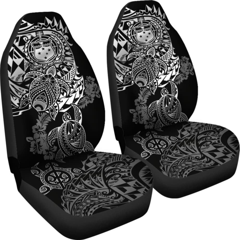 Samoa Polynesian Car Seat Covers - White Turtle Flowing - Amazing