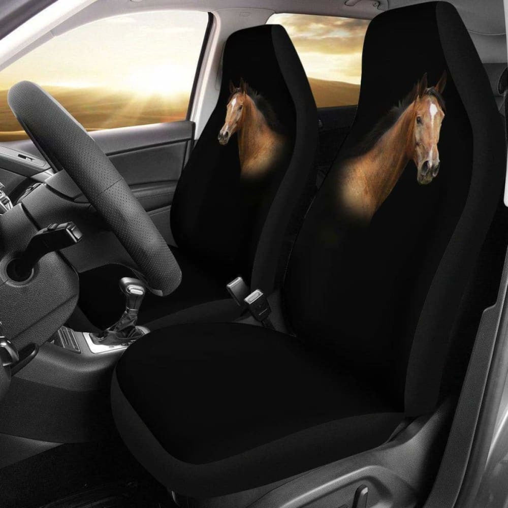 Quarter Horse Head Black Seat Covers