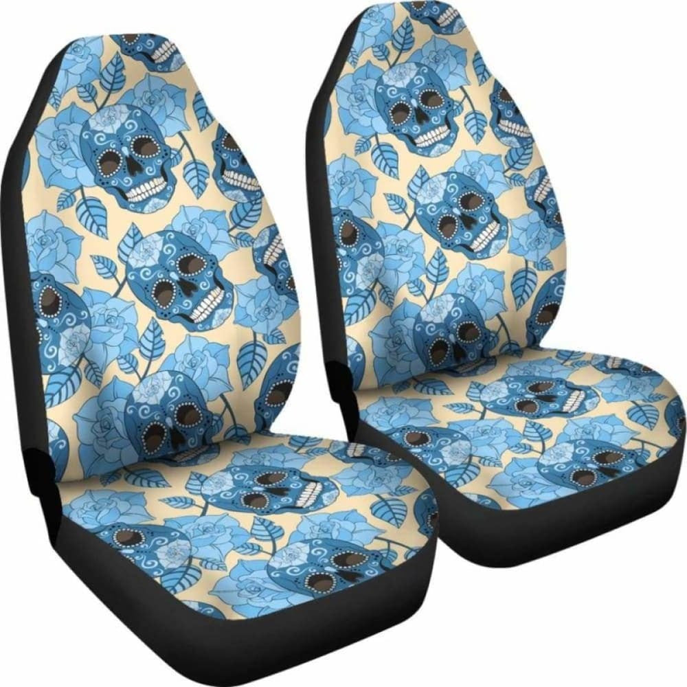 Set Of Sugar Skull Car Seat Covers