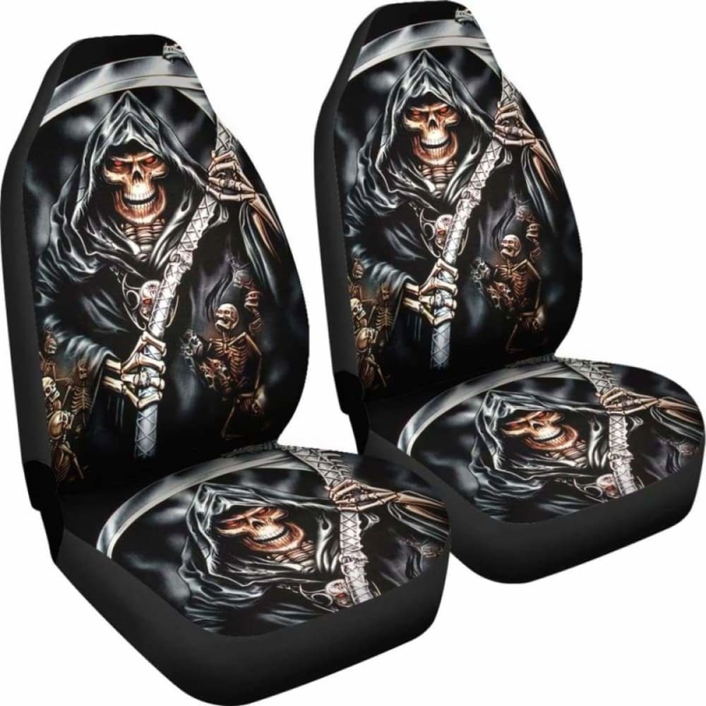 Set Of Skull Grim Reaper Car Seat Covers