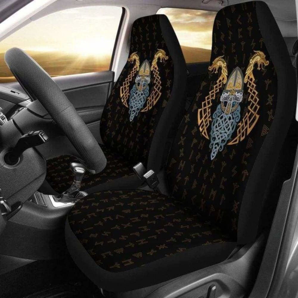 Viking Dragon Odin Rune Car Seat Covers