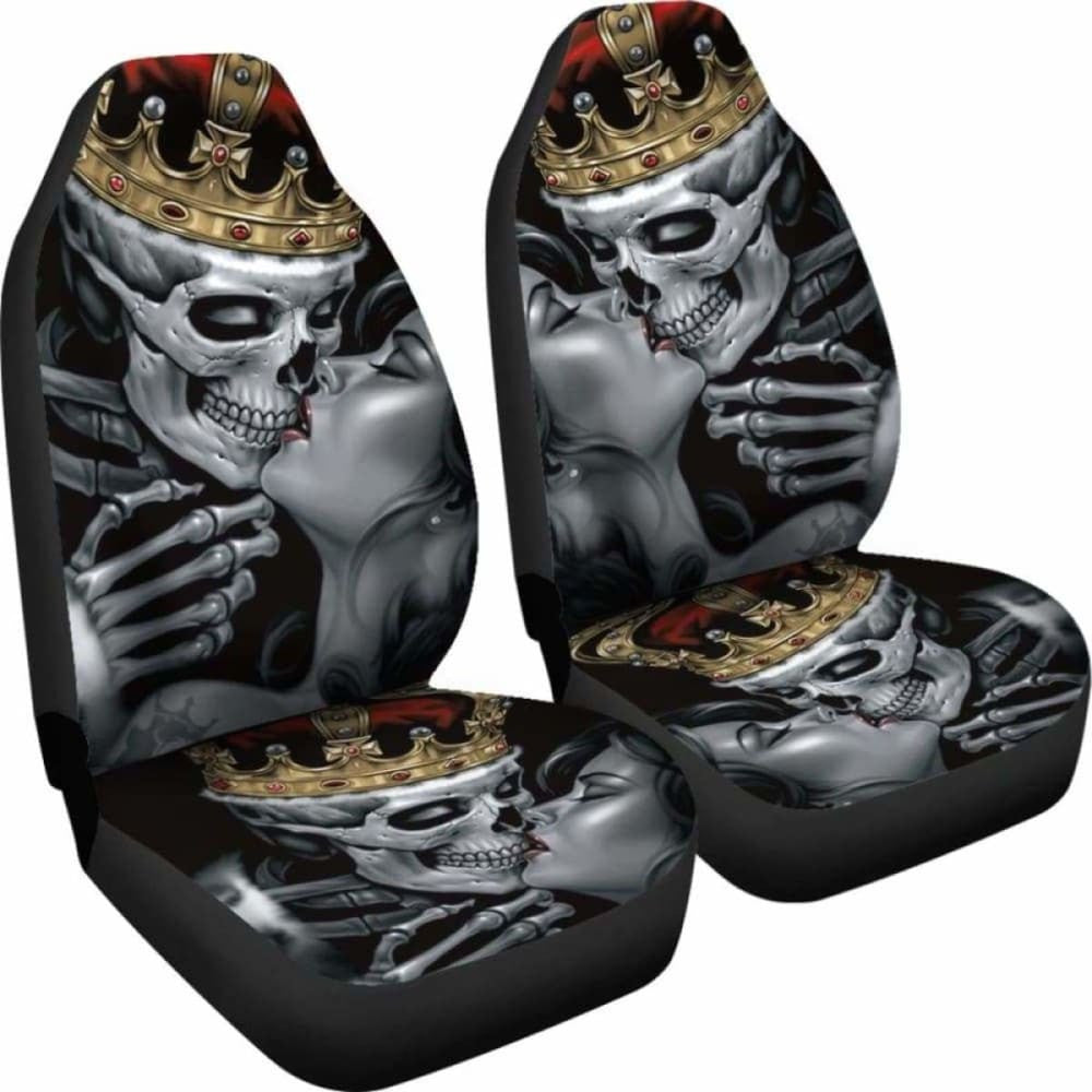Set Of Skull King Queen Skull Car Seat Covers