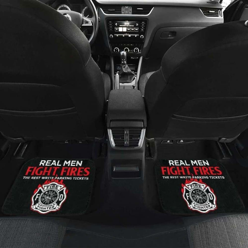 Firefighter Front And Back Car Mats Set Of