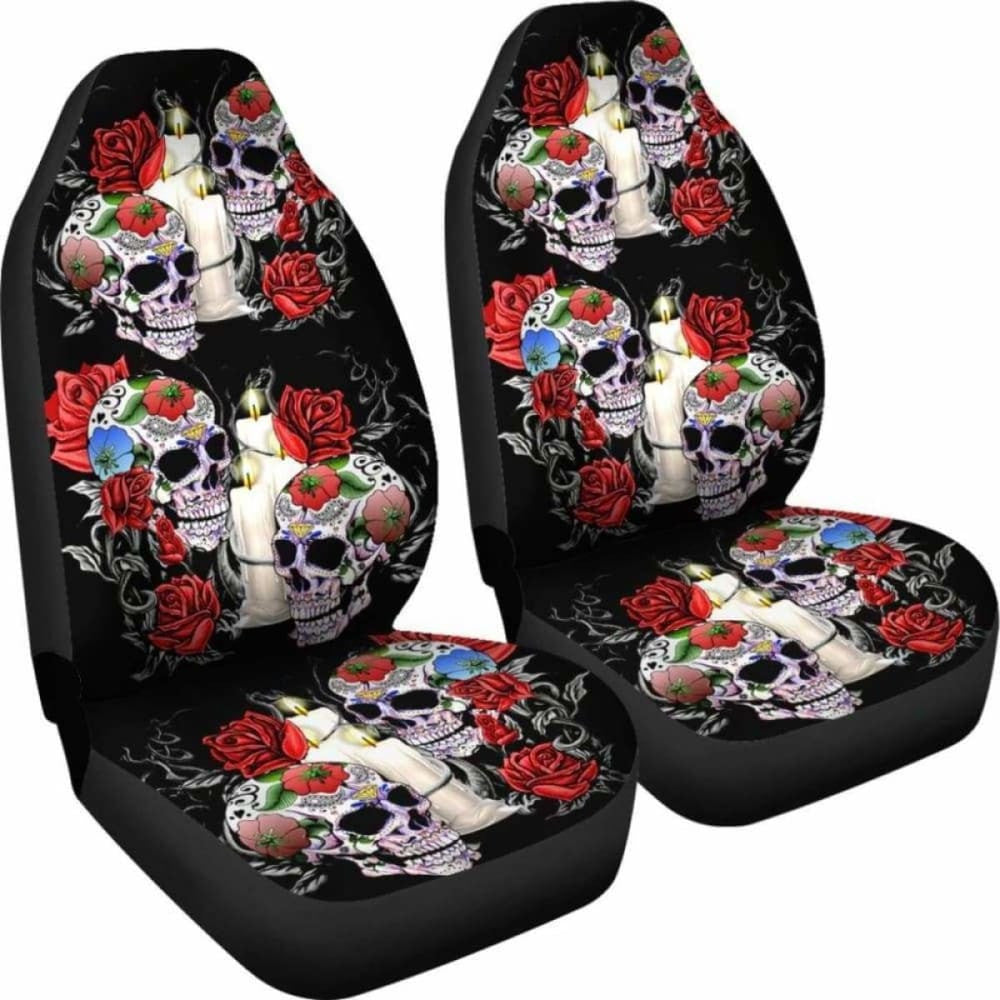 Set Pcs Sugar Skull Car Seat Cover