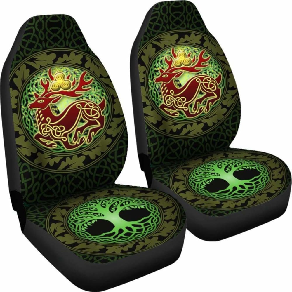 Celtic Deer With Tree Of Life Car Seat Covers - The God Of The Forest