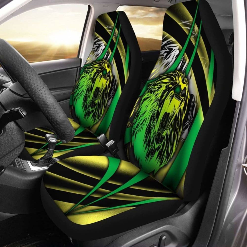 Jamaica Car Seat Covers - Jamaica Lion With Flag Colors - Amazing