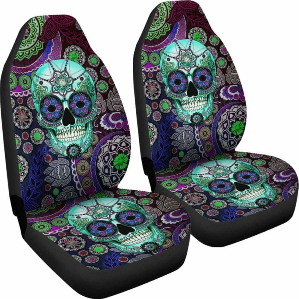 Set Pcs Sugar Skull Car Seat Covers