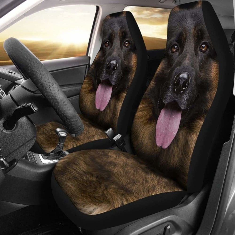 German Shepherd Car Seat Covers Funny Face