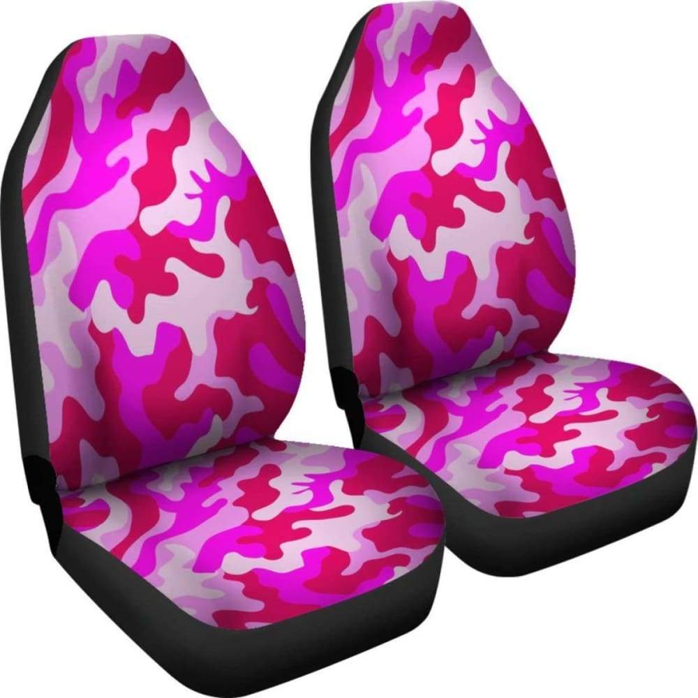 Neon Pink Military Camo Inspired Car Seat Covers Set Of
