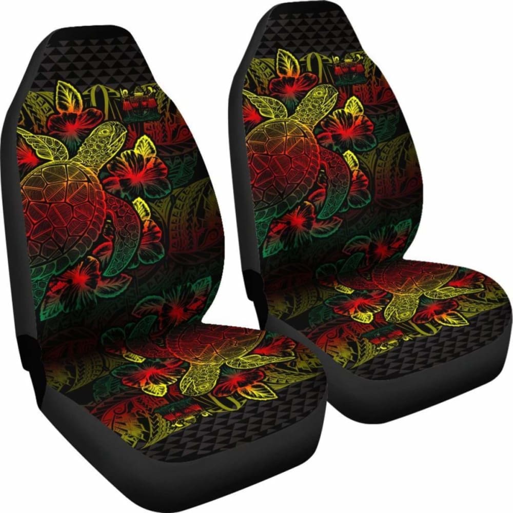 Fiji Car Seat Covers - Fiji Coat Of Arms Turtle Hibiscus Reggae - New