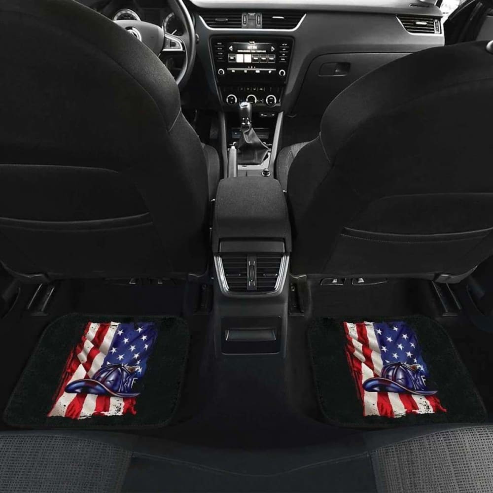 Firefighter Front And Back Car Mats Set Of