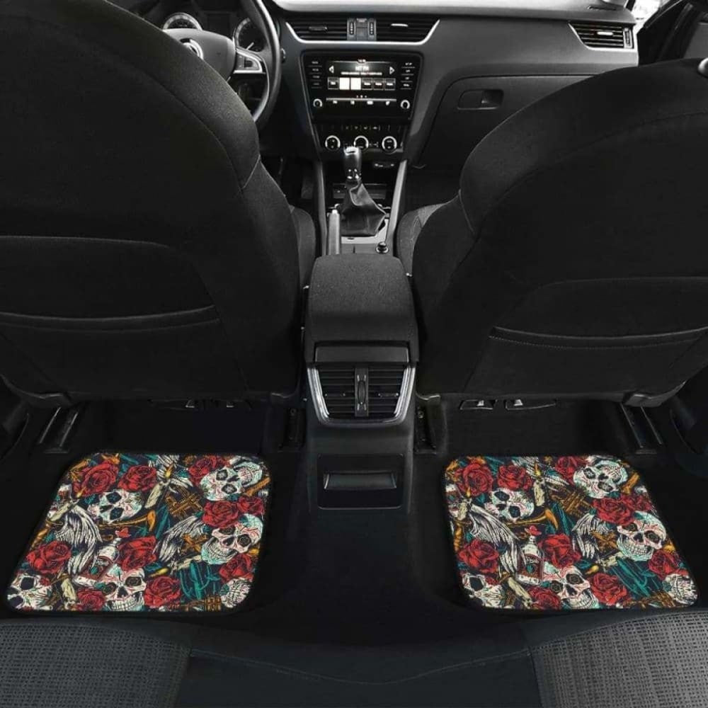 Set Pcs Sugar Skull Car Mats