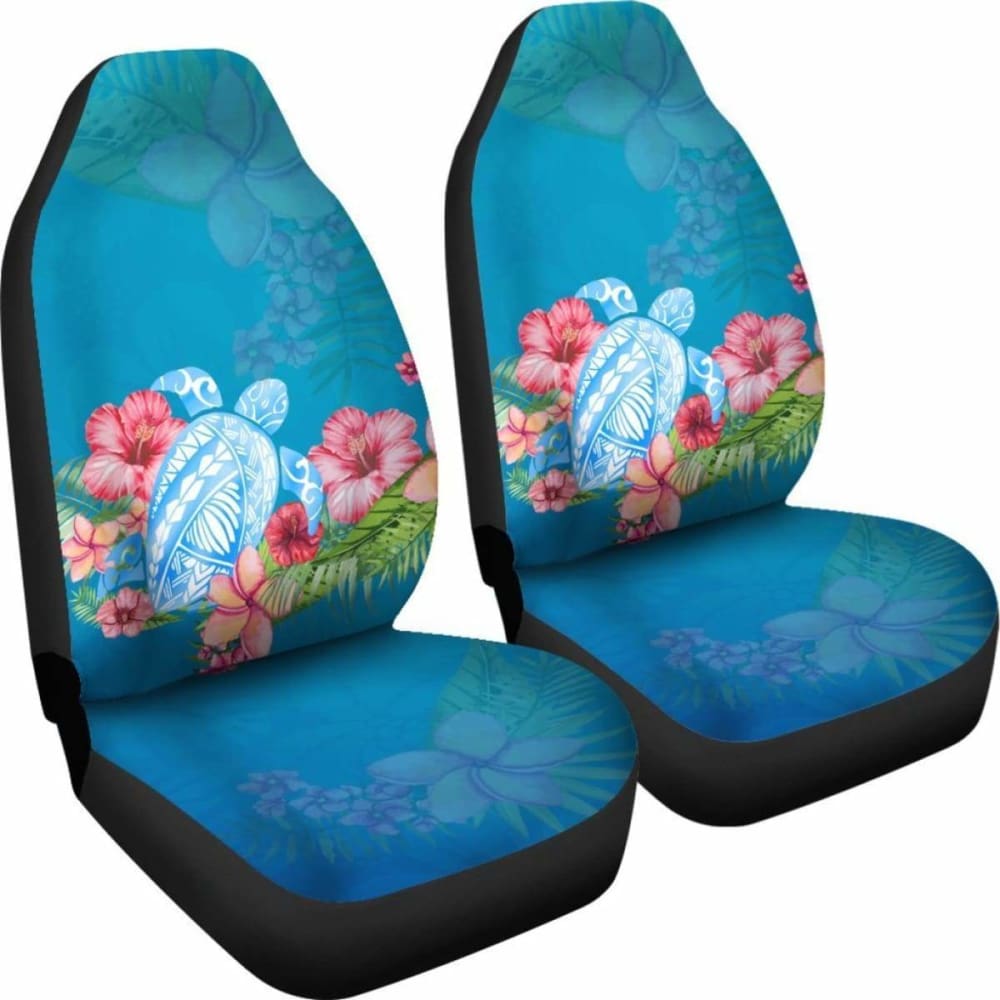 Polynesian Turtle And Hibiscus Hawaiian Car Seat Covers - New