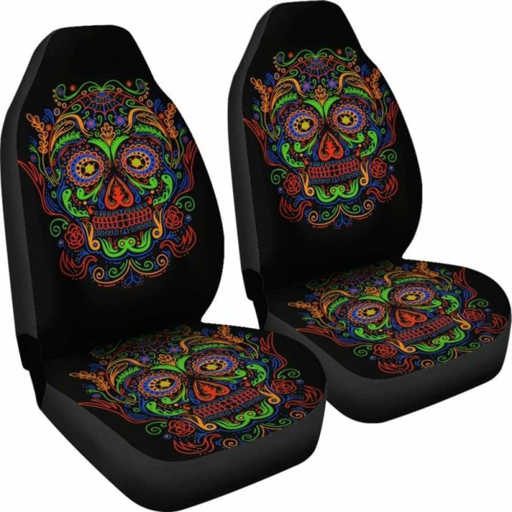 Set Of Sugar Skulls Seat Covers