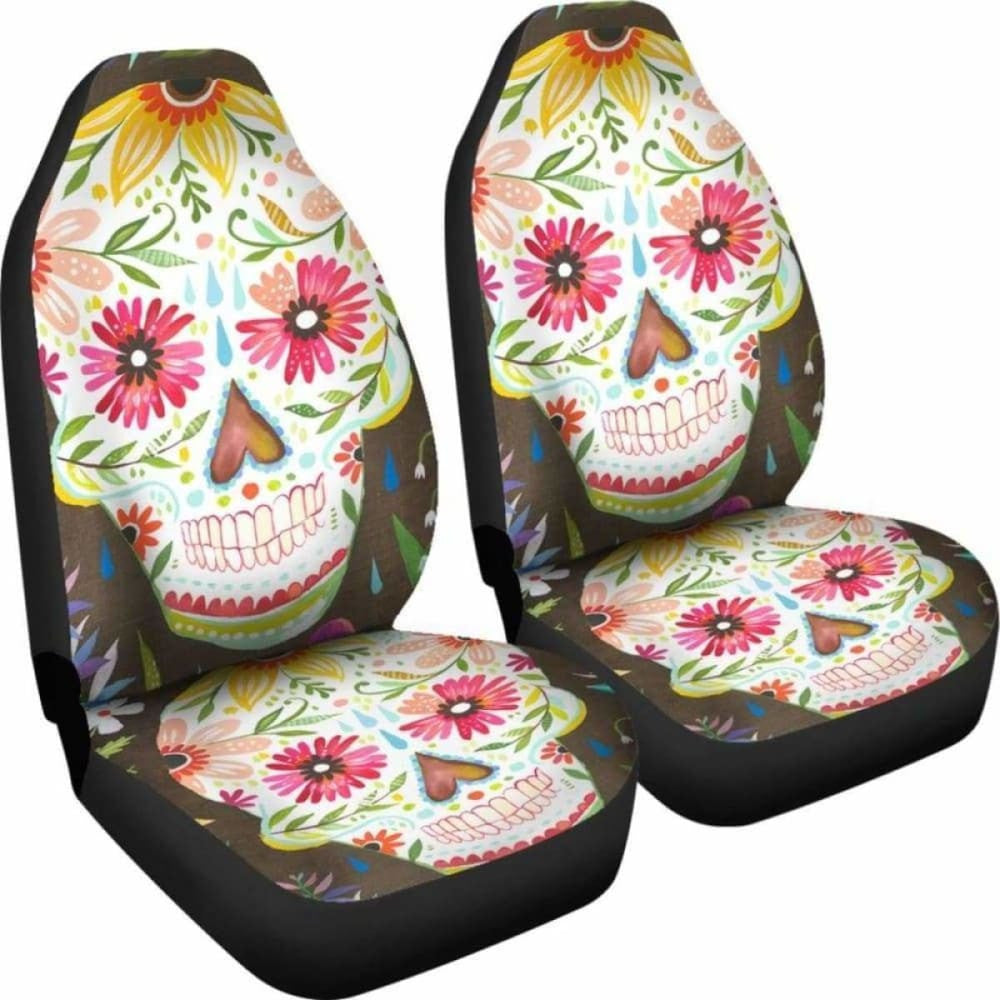 Set Sugar Skull Seat Cover Sugar Skulls