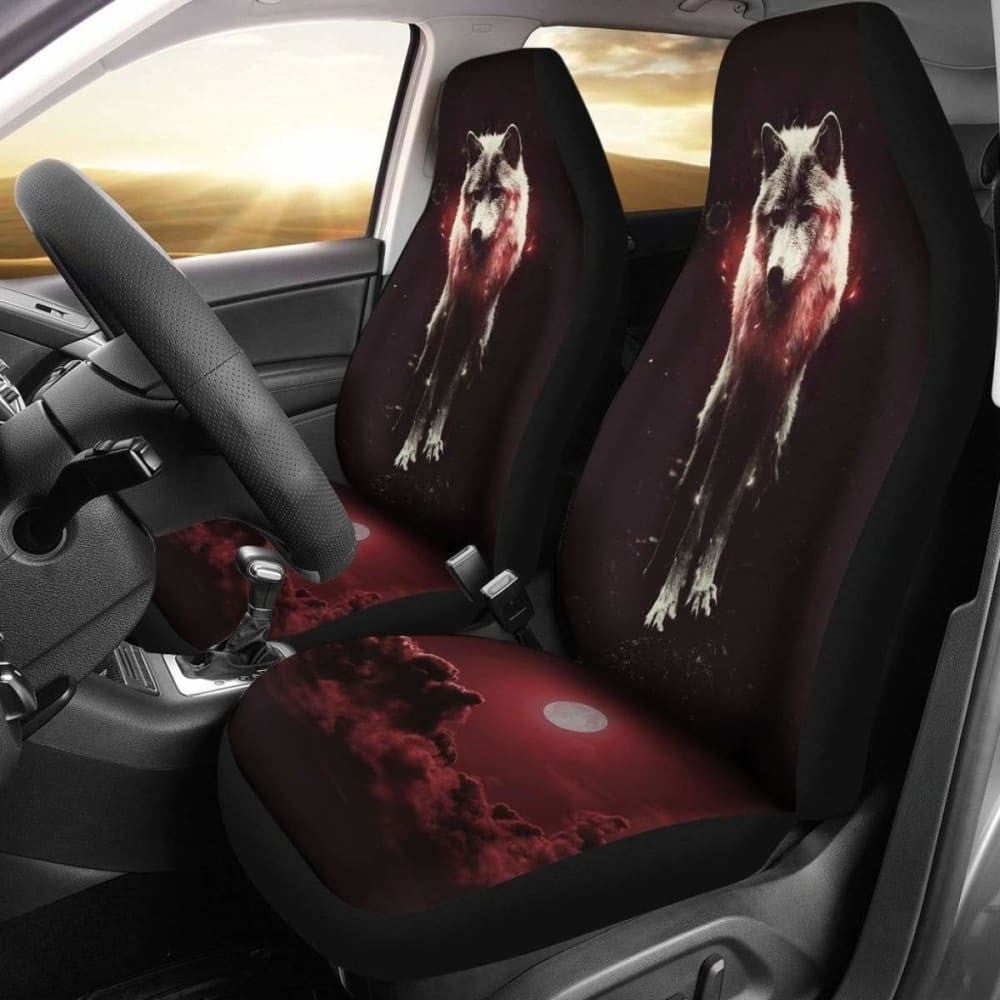 Wolf Red Design Car Seat Covers Amazing