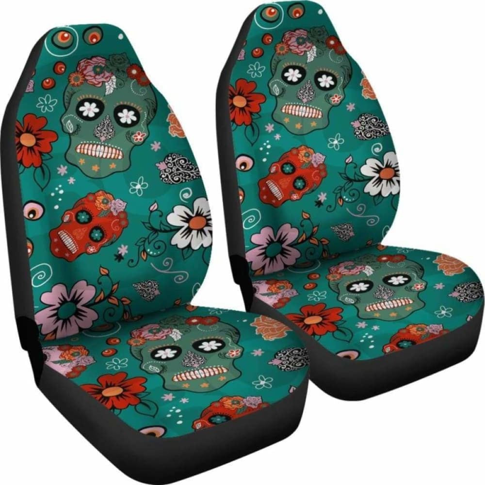 Set Of Pcs Sugar Skull Car Seat Covers