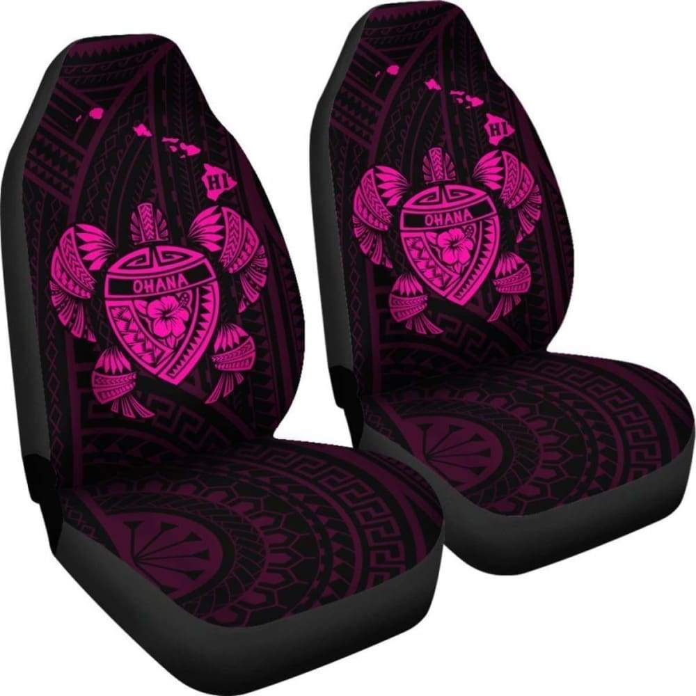 Hawaii Turtle Hibiscus Map Car Seat Covers - Pink - New -
