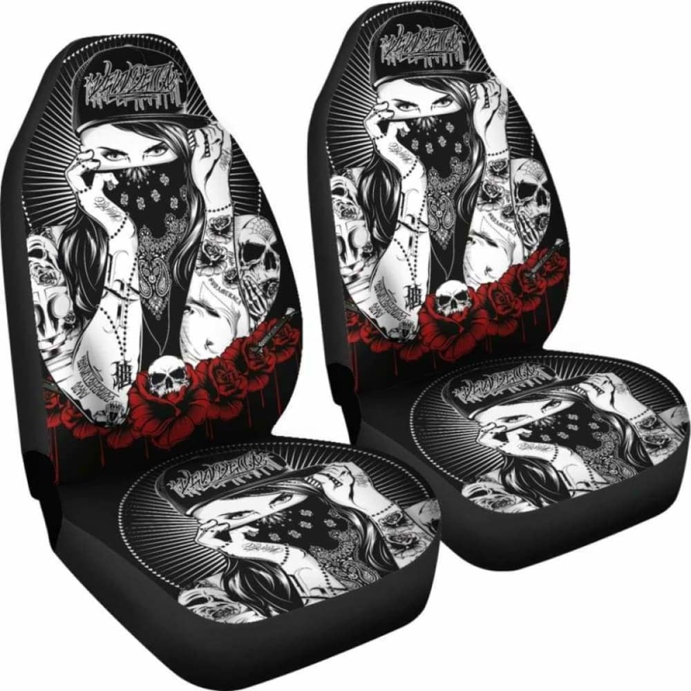 Set Pcs Gothic Skull Car Seat Covers