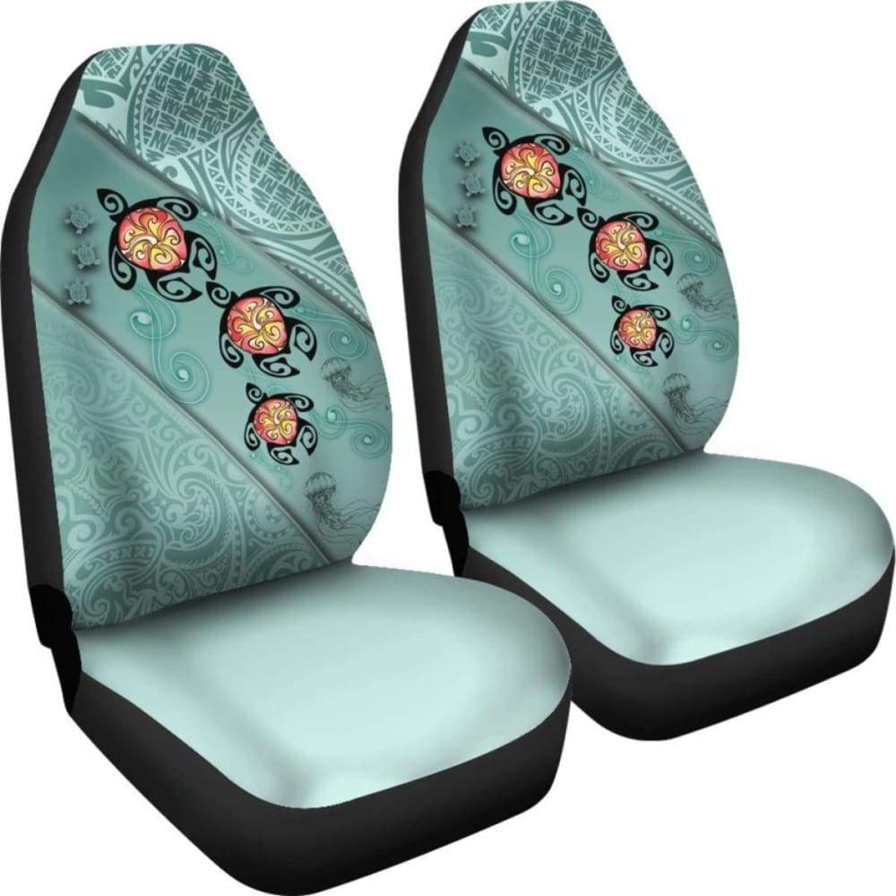 Hawaii Turtle Swimming Tribal Polynesian Car Seat Covers -
