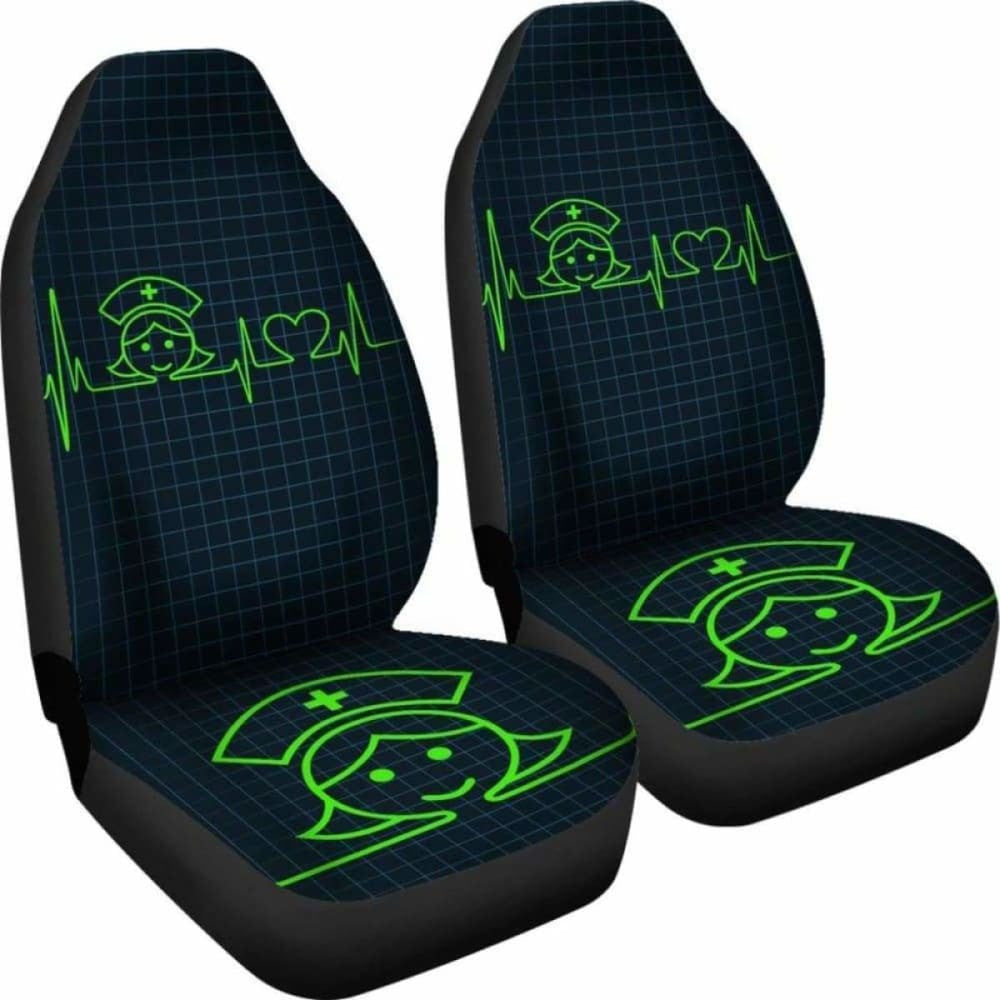 Nurse Heartbeat Green - Car Seat Cover (Set of)