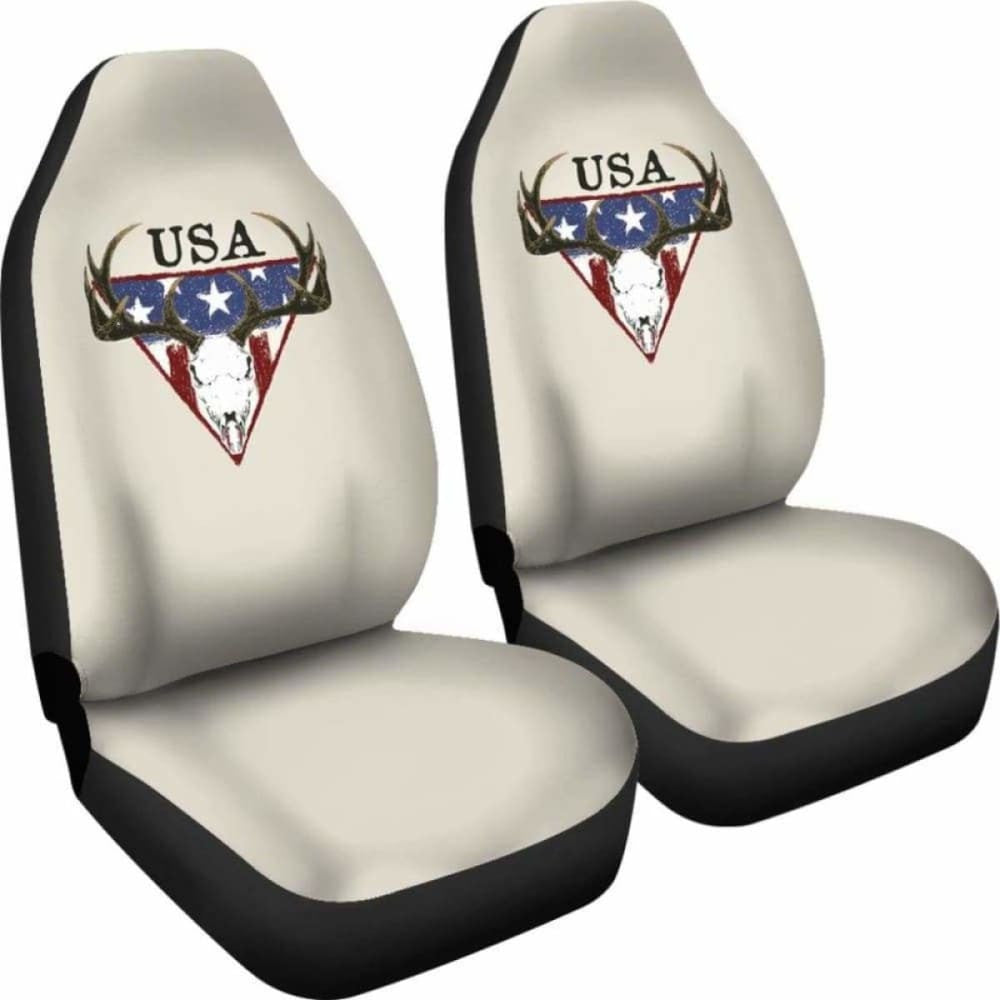 Usa Deer Skull Seat Cover