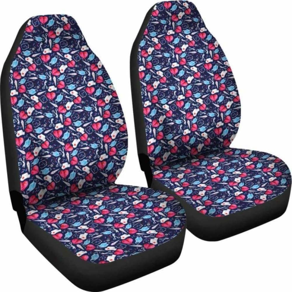 Nurse Pink Heart Car Seat Covers