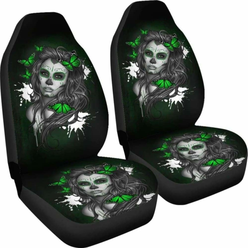 Set Seat Cover Sugar Skulls