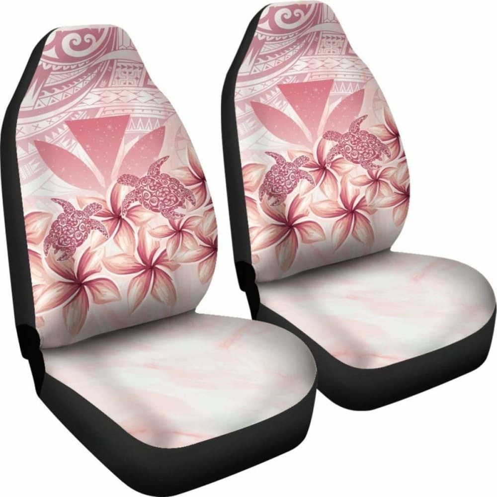Hawaii Turtle Kanaka Plumeria Polynesian Pink Car Set Covers - New - Awesome
