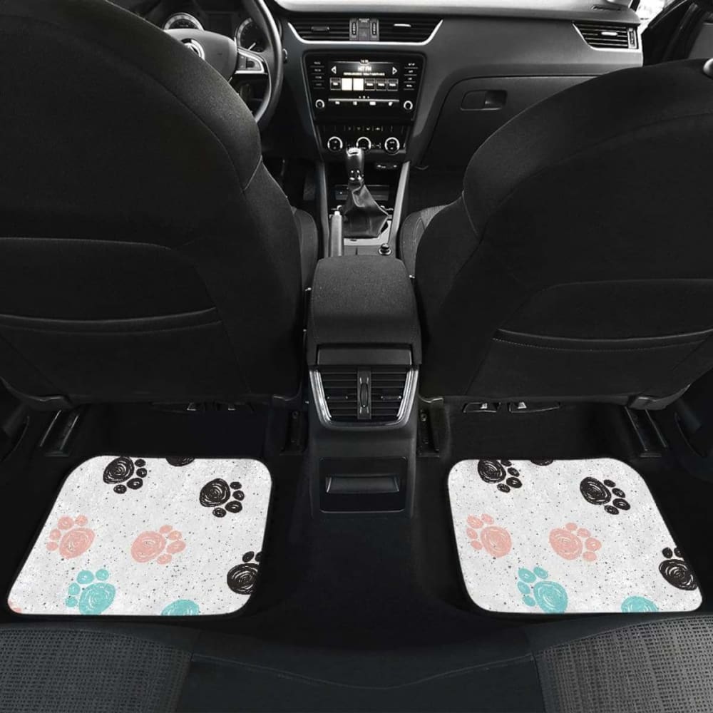Dog Paws Pattern Print Design Front And Back Car Mats