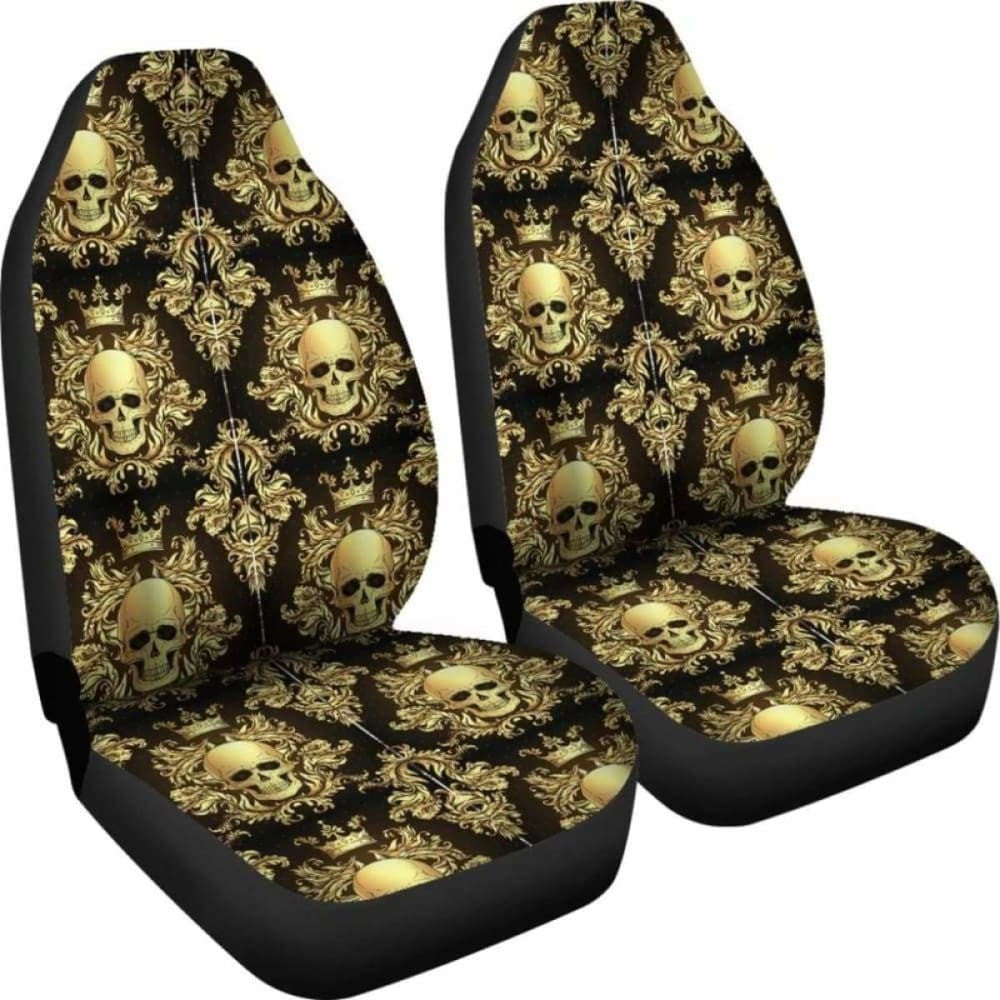 Set Of Pcs Rose Skull Car Seat Covers