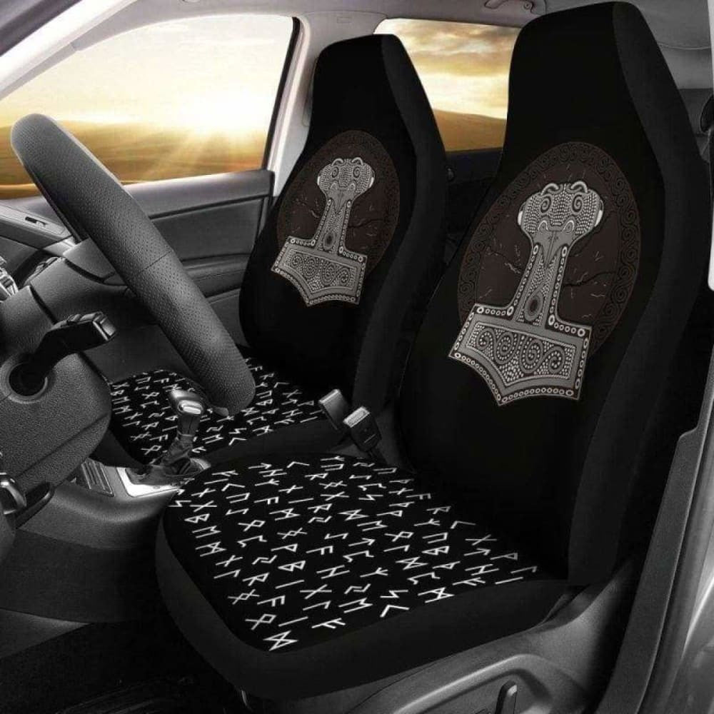 Viking Mjolnir Thor'S Hammer Rune Car Seat Covers