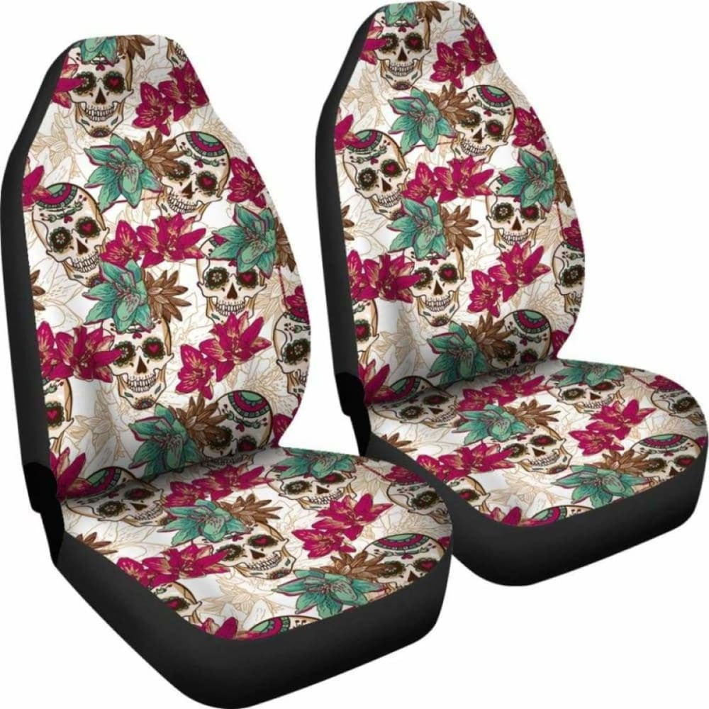 Flowers Sugar Skull Car Seat Covers