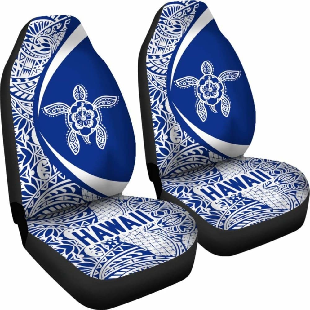 Hawaii Tribal Turtle Hibiscus Car Seat Covers Blue New