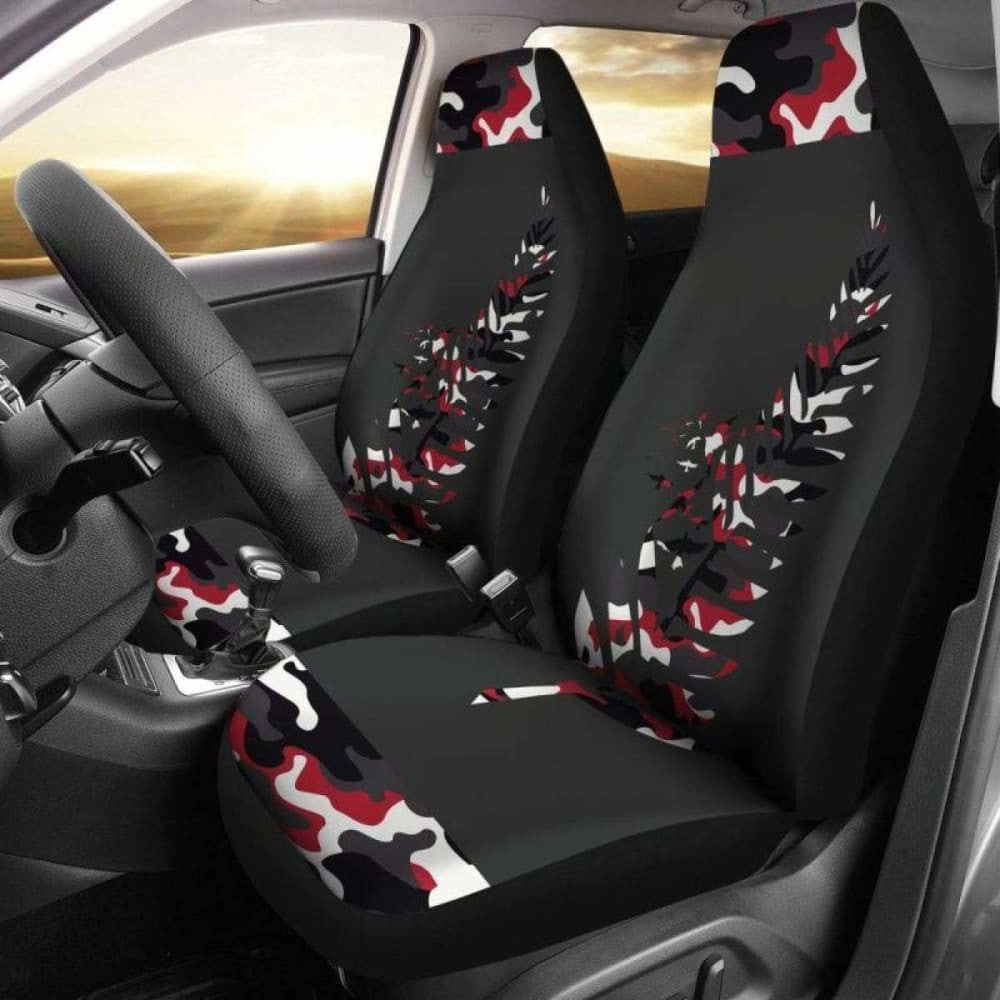 New Zealand Silver Fern With Camo Style Car Seat Covers Amazing