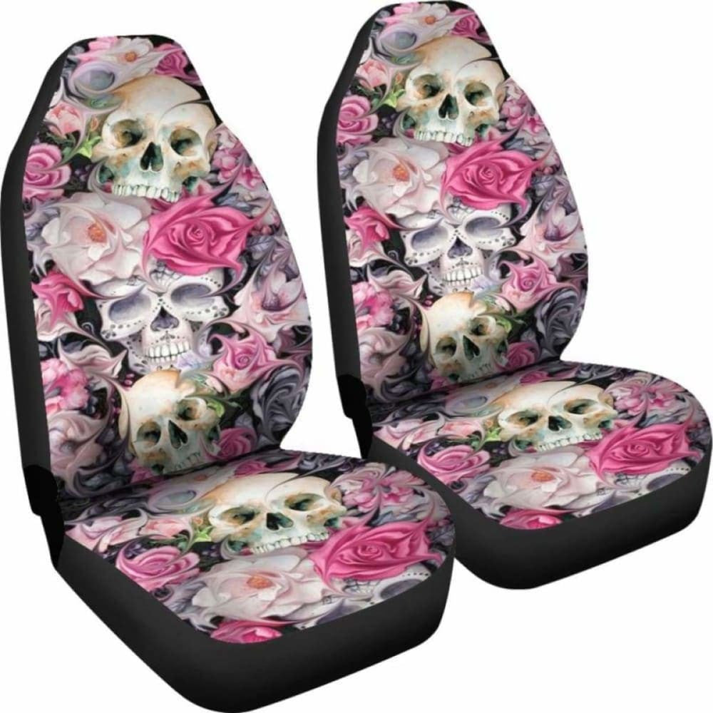 Sugar Skulls Roses Car Seat Covers