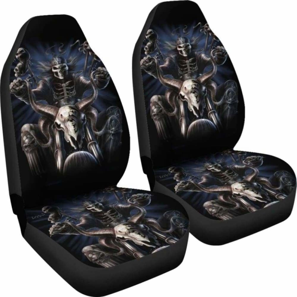 Set Pcs Gothic Skull Car Seat Covers