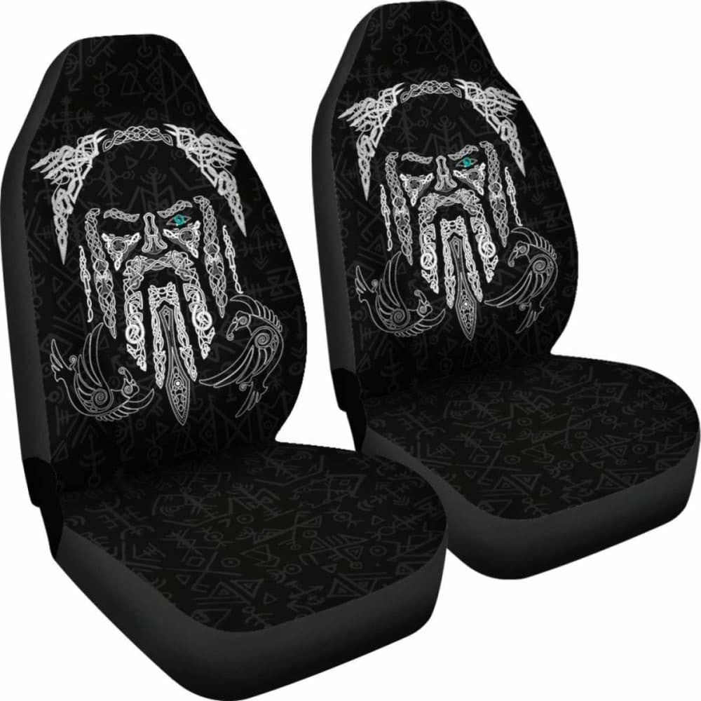 Viking Car Seat Covers, Odin'S Eye With Raven