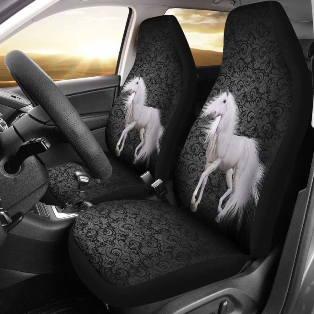 Amazing White Horse Car Seat Covers