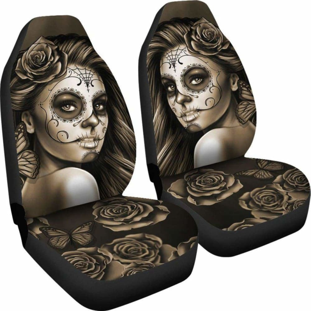 Calavera Girl - Sepia - Car Seat Covers