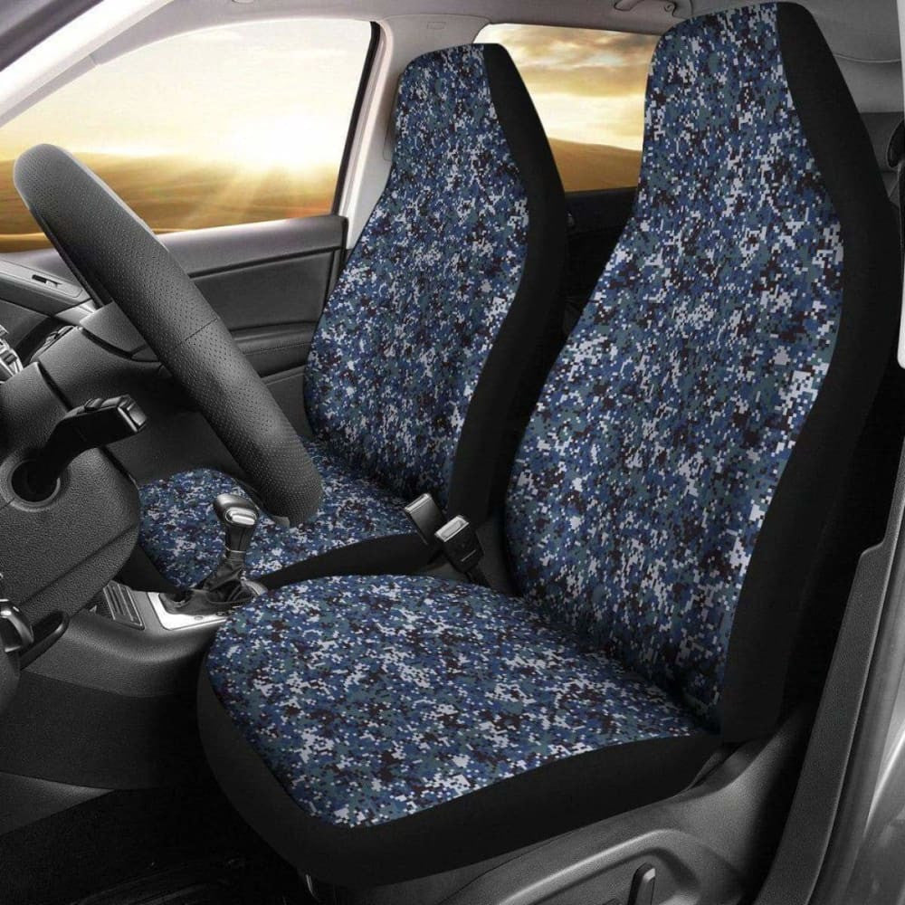 Digital Navy Camo Designed Seat Covers