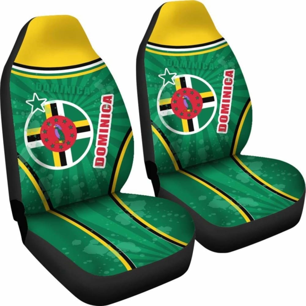 Dominica Car Seat Covers Circle Stripes Flag Version Amazing